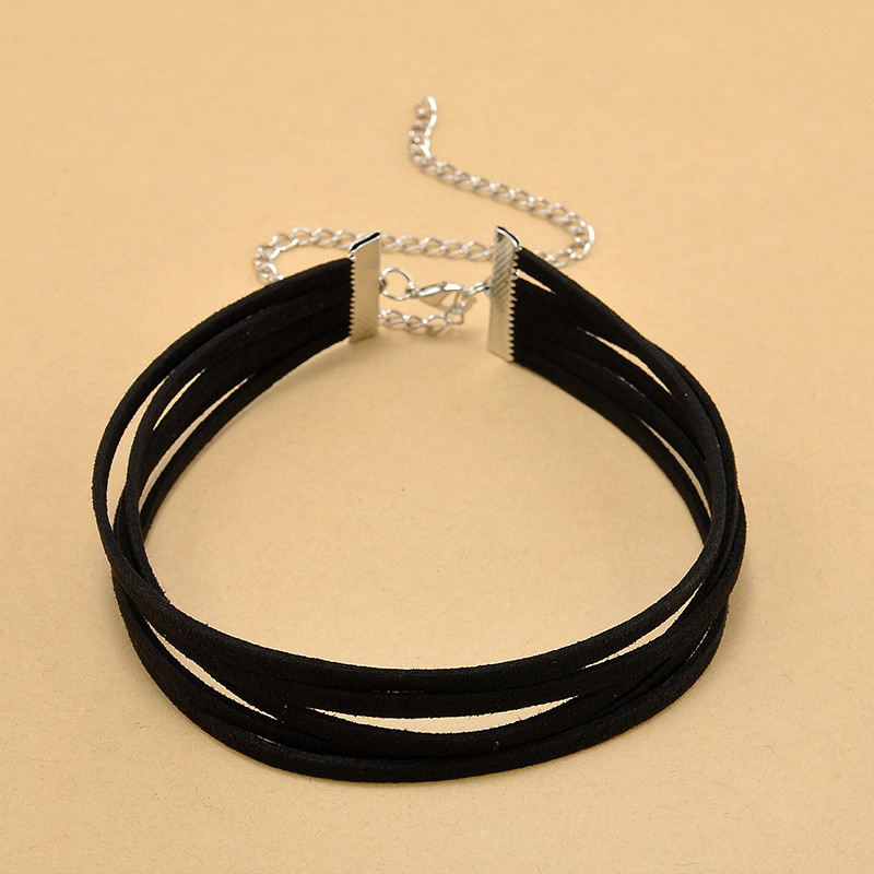 Harajuku-9039s-Black-Velvet-Choker-Necklace-5-layers-Goth-Gothic-Handmade-Ribbon-Collar-Necklaces-Re-32687601781