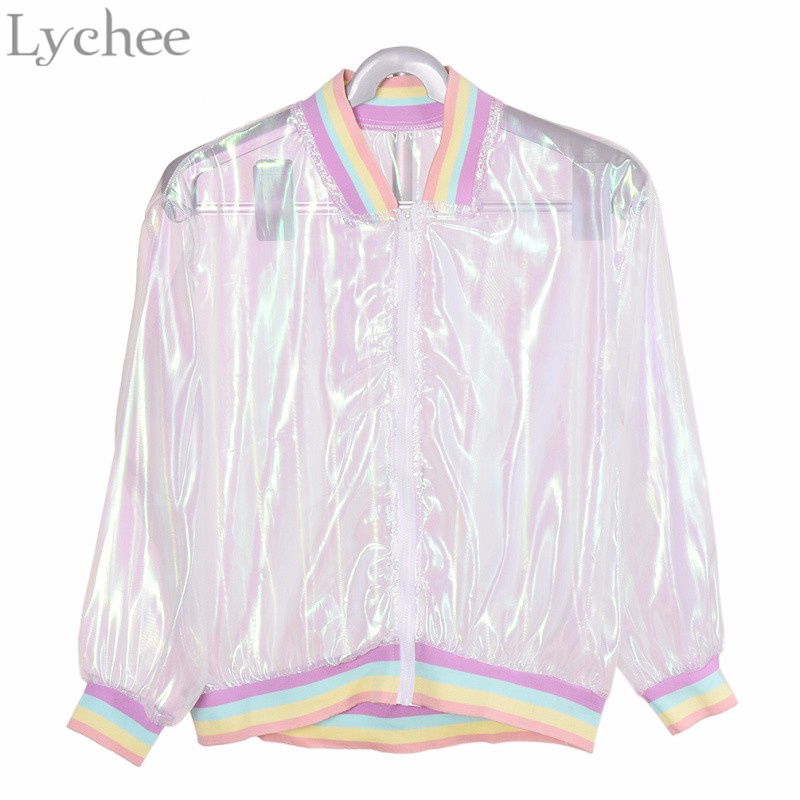 Harajuku-Summer-Women-Jacket-Laser-Rainbow-Symphony-Hologram-Women-BasicCoat-Clear-Iridescent-Transp-32712489059