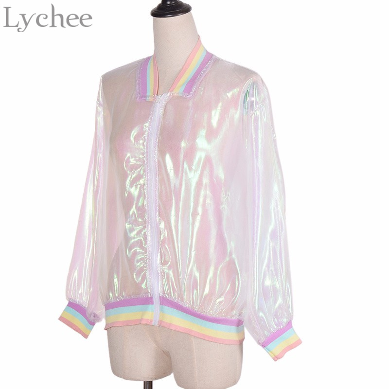 Harajuku-Summer-Women-Jacket-Laser-Rainbow-Symphony-Hologram-Women-BasicCoat-Clear-Iridescent-Transp-32712489059