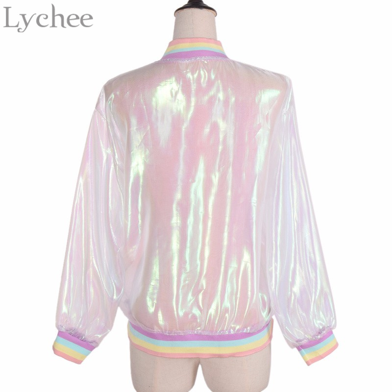 Harajuku-Summer-Women-Jacket-Laser-Rainbow-Symphony-Hologram-Women-BasicCoat-Clear-Iridescent-Transp-32712489059