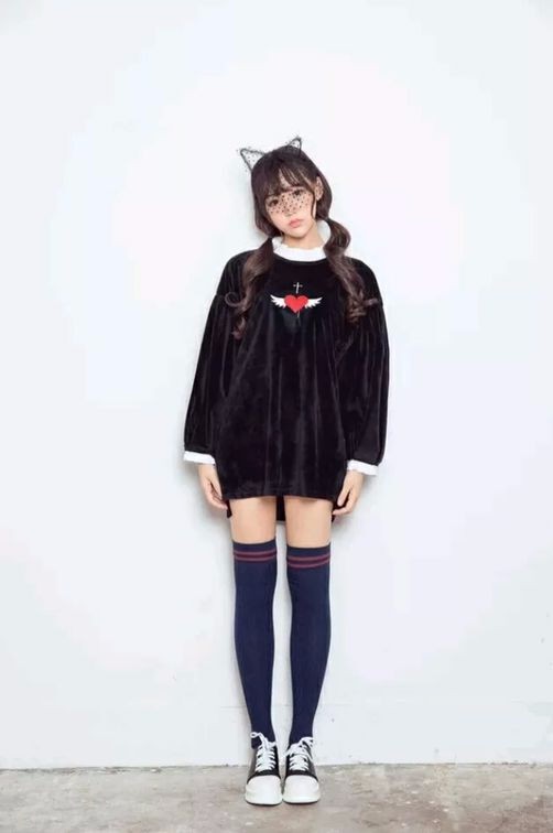 Harajuku-Velvet-Dress-For-Women-Japanese-Fashion-Dark-Black-Angel-Cross-Heart-Embroidery-Lolita-Fema-32779671863
