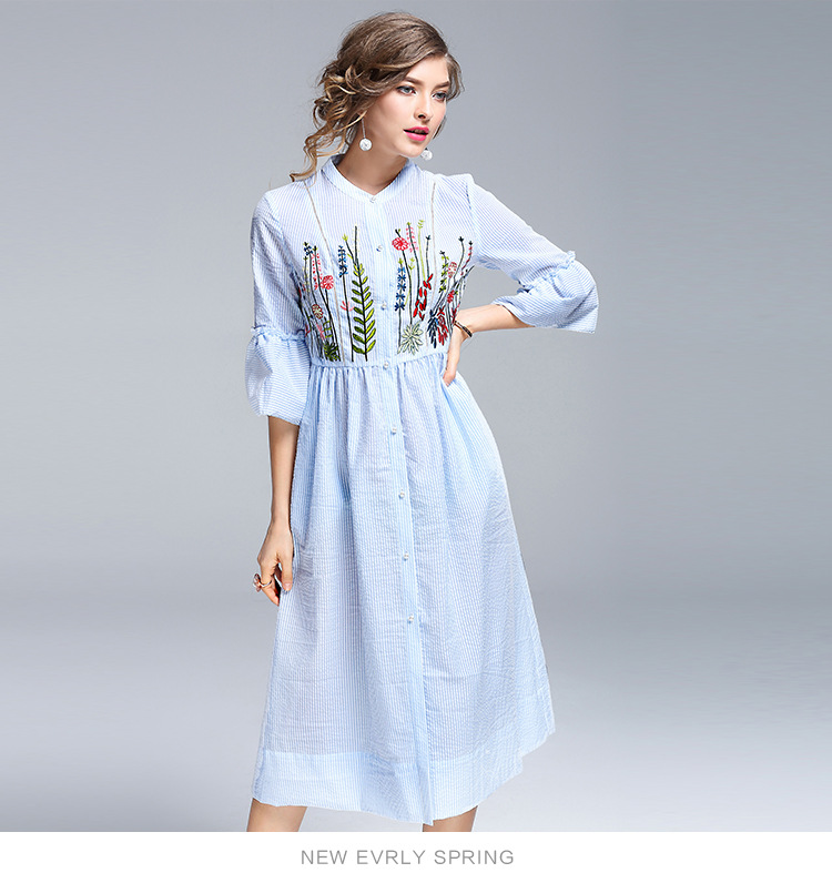 High-End-Mid-Calf-Dress-Female-Spring-Summer-2017-Half-Butterfly-Sleeve-Floral-Embroidery-Empire-Swe-32793047696