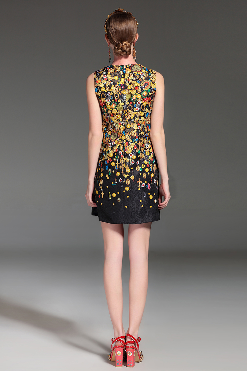 High-Quality-2017-Fashion-Designer-Runway-Summer-Dress-Women39s-Sleeveless-Straight-Luxury-Beading-J-32795149996