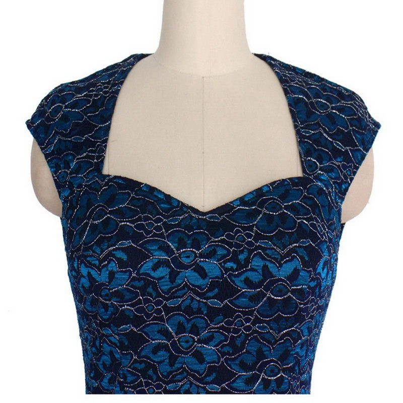 High-Quality-Womens-Elegant-Summer-Gold-Line-Lace-Dress-Cap-Sleeve-Slim-Casual-Party-Dresses-Fitted--32740872854