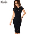 High-Quality-Womens-Elegant-Summer-Gold-Line-Lace-Dress-Cap-Sleeve-Slim-Casual-Party-Dresses-Fitted--32740872854