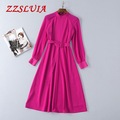 High-quality-2018-new-arrive-fashion-lady-elegant-short-sleeve-turn-down-collar-embroidery-A-line-on-32748273030