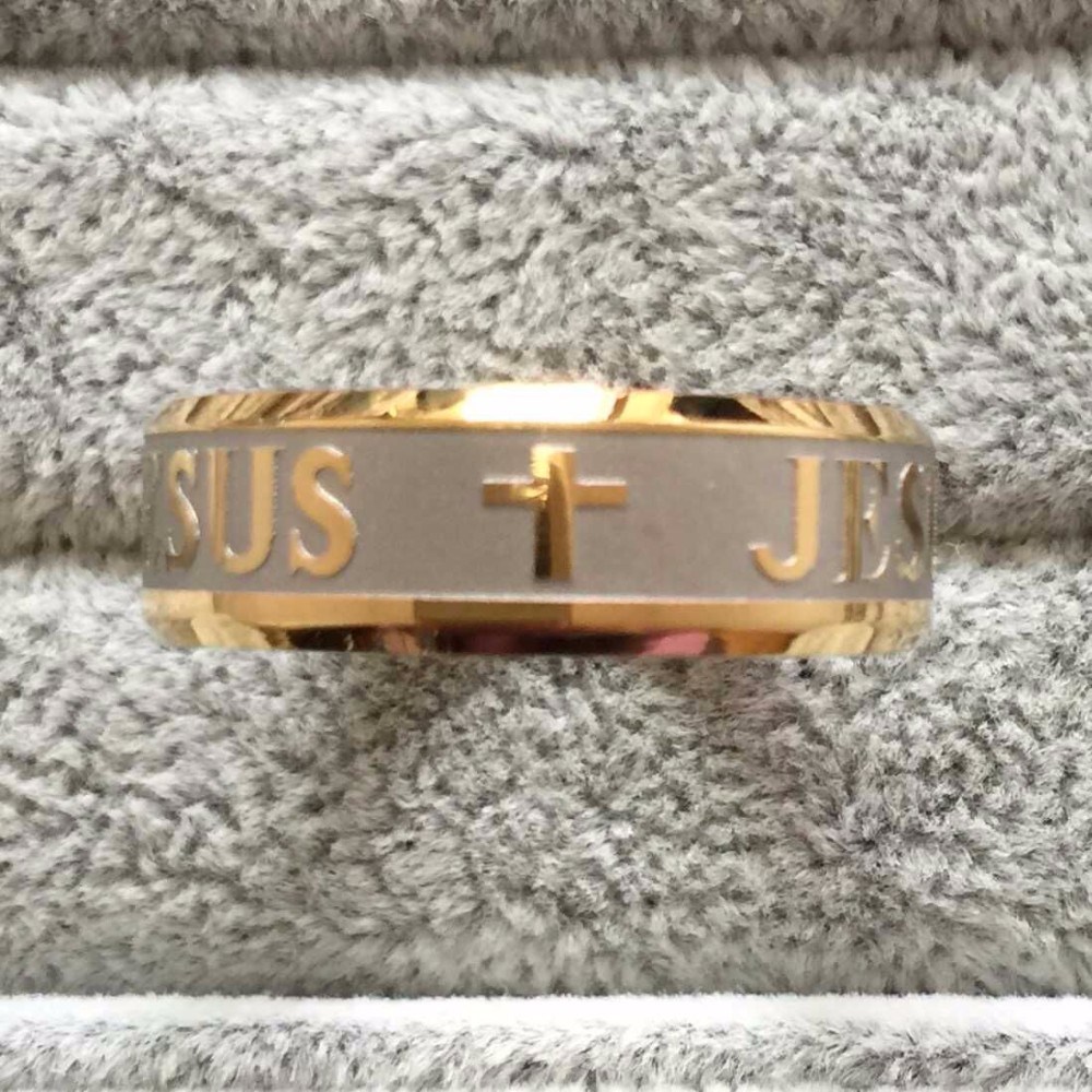 High-quality-large-size-8mm-316-Titanium-Steel-silver-gold-color-jesus-cross-Letter-bible-wedding-ba-32358005735