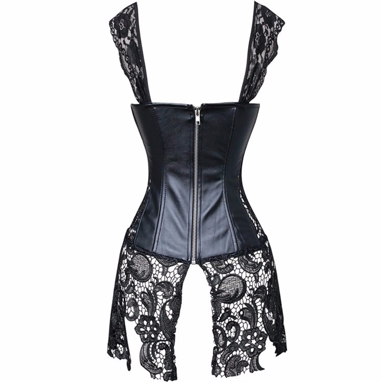 Hot-Club-Dress-Women-Sexy-Clubwear-Plus-Size-Hollow-Out-Leather-Corset-Dress-Lace-Embroidery-Zip-Bac-32760150680
