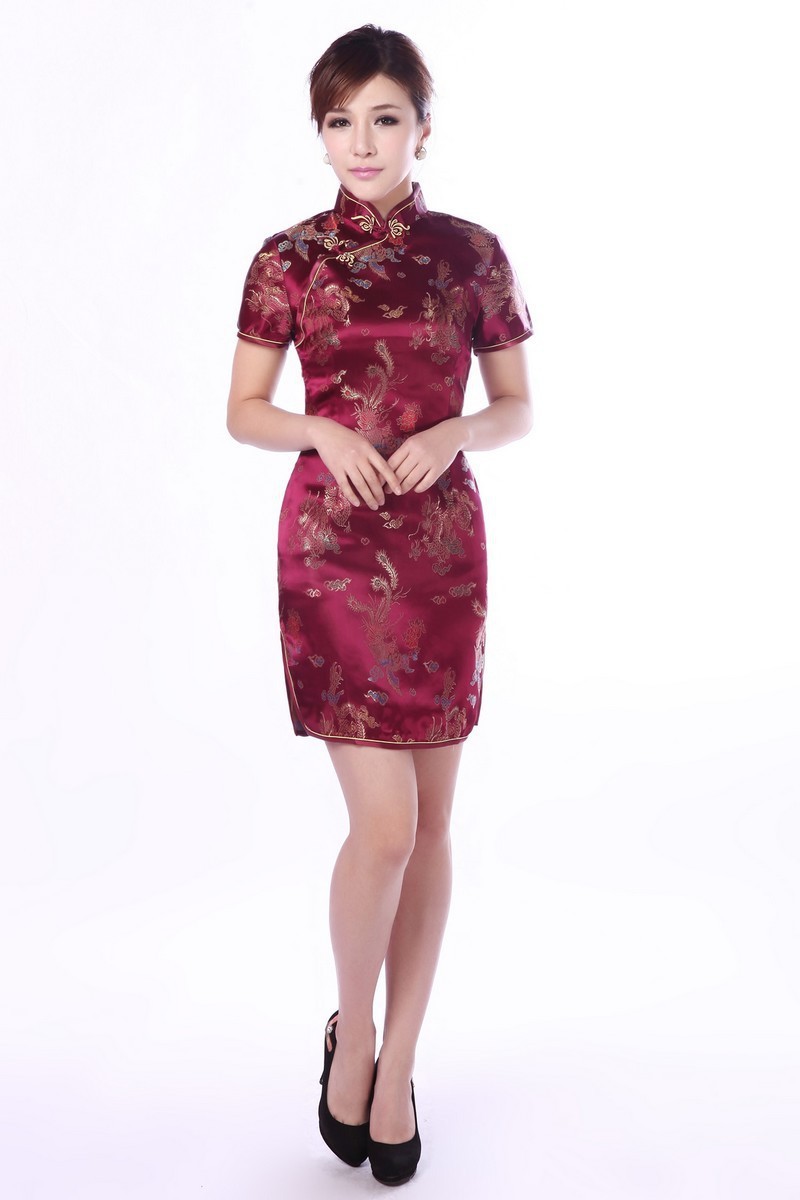 Hot-Sale-Traditional-Chinese-Dress-Women39s-Clothing-Cheongsam-Mini-Qipao-Size-Dragon-phoenix-S-M-L--1896197813