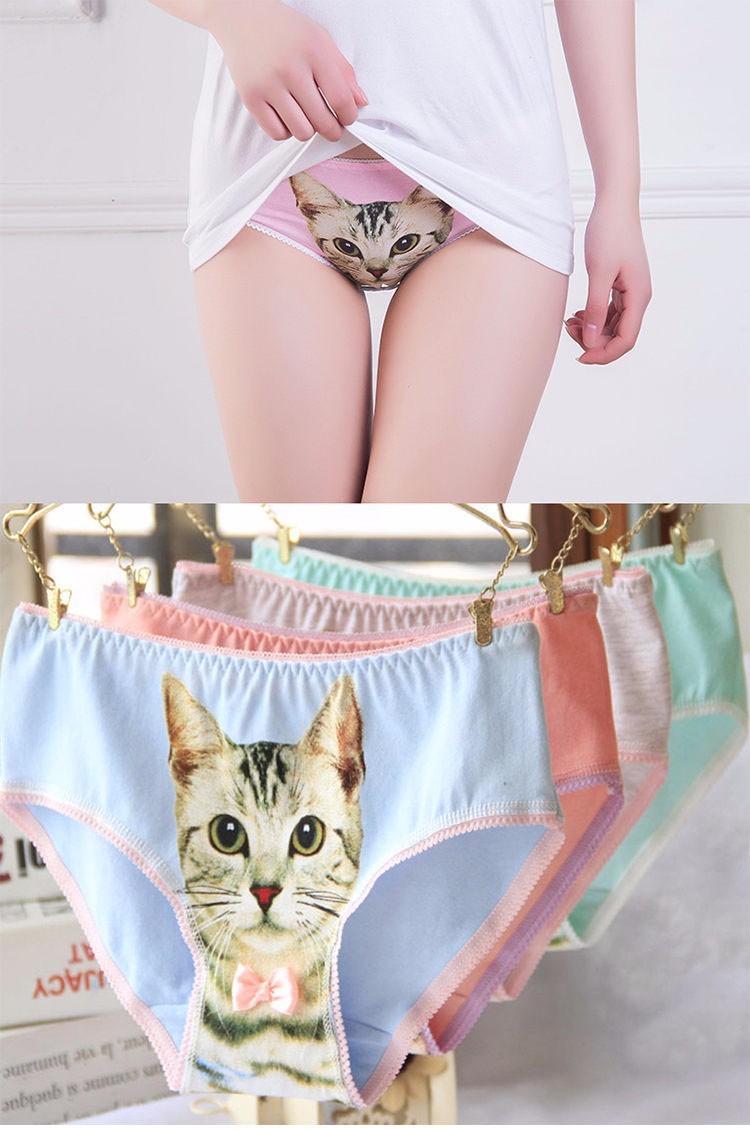Hot-Selling-Cotton-Panties-Women39s-Plus-Size-Underwear-Briefs-3D-Printing-Panty-Cat-Panties-Sexy-Gi-32530138556