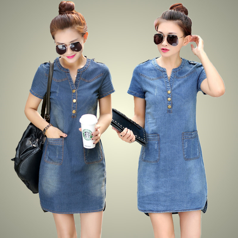 Hot-sale-2017-new-summer-denim-dress-women-loose-fashion-jean-dress-lady-slim-short-sleeve-plus-size-32661533590