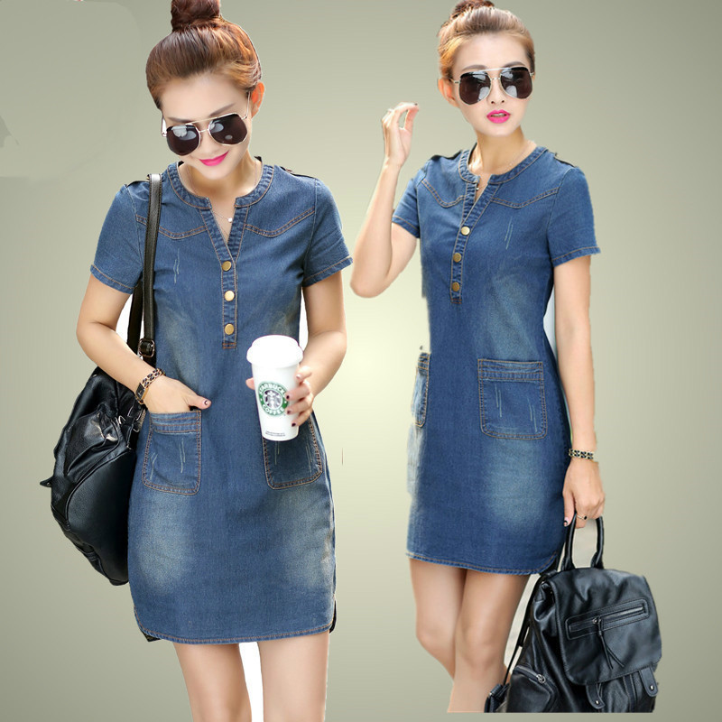 Hot-sale-2017-new-summer-denim-dress-women-loose-fashion-jean-dress-lady-slim-short-sleeve-plus-size-32661533590