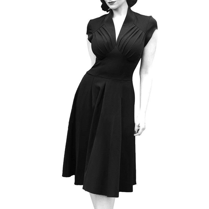 Hot-sale-summer-new-Vintage-Retro-Dress-Hepburn-style-V-neck-Vestidos-dress-Short-sleeve-big-tutu-dr-32716923255