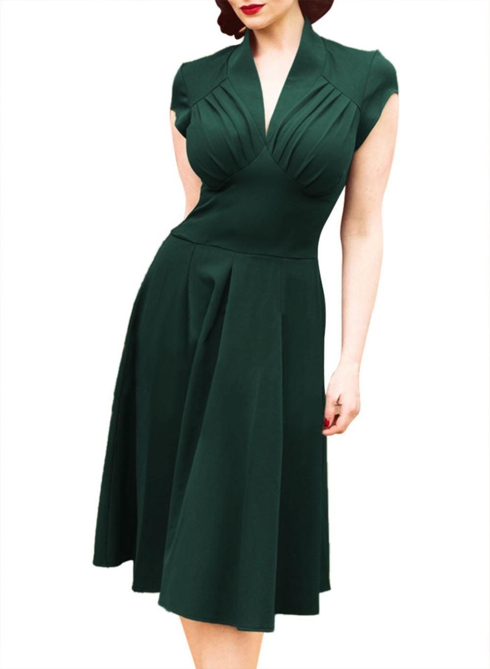 Hot-sale-summer-new-Vintage-Retro-Dress-Hepburn-style-V-neck-Vestidos-dress-Short-sleeve-big-tutu-dr-32716923255