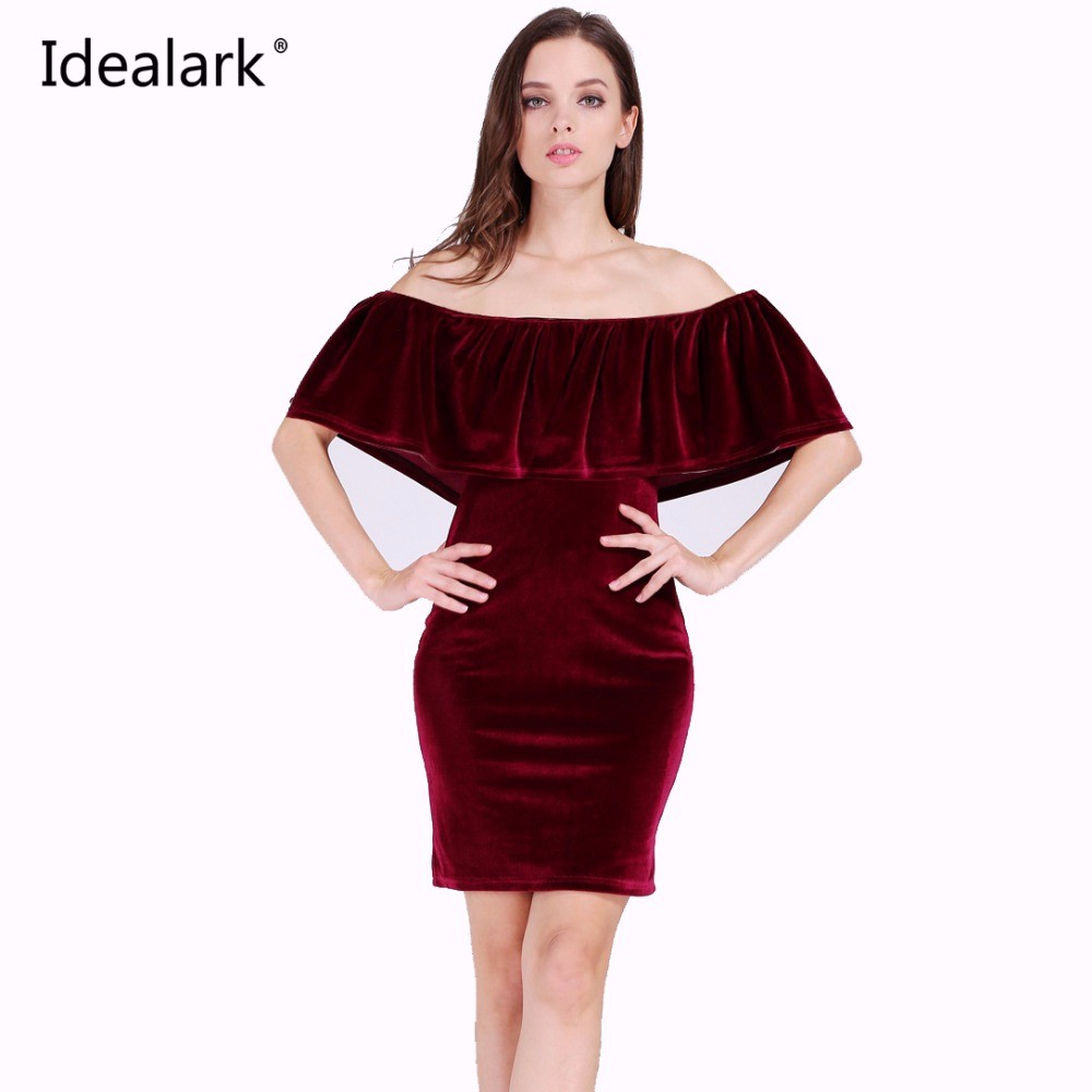 Idealark-Women-Brown-Velvet-Sheath-Dresses-Summer-Ladies-Round-Neck-Short-Sleeve-Knee-Length-Elegant-32774572957