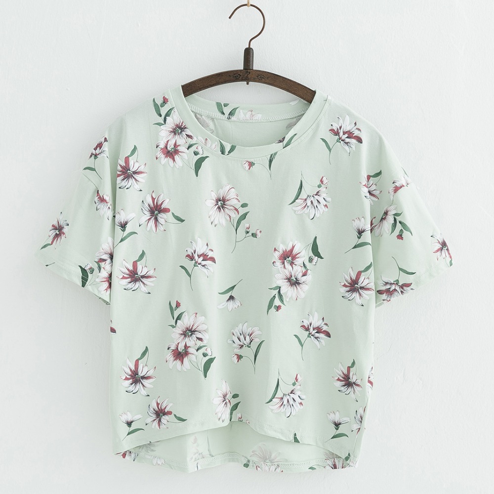 JKKUCOCO-Nice-Flowers-Cotton-T-shirt-Women-t-shirt-front-short-back-long-short-Sleeve-Casual-T-shirt-32794501586