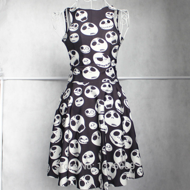 Jack-Skellington-Dresses-For-Party-Nightmare-Before-Christmas-Stretchy-One-Piece-Sleeveless-Sexy-A-L-32753177431