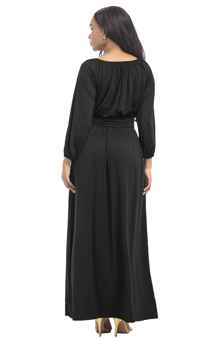 Jessie-Vinson-Fashion-Women-O-neck-Long-Puff-Sleeve-Maxi-Dress-Solid-Loose-Engagement-Wedding-Party--32764795458