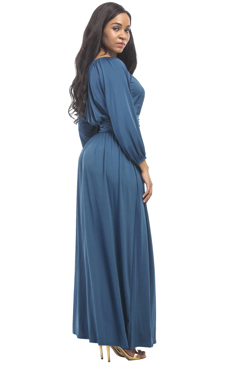 Jessie-Vinson-Fashion-Women-O-neck-Long-Puff-Sleeve-Maxi-Dress-Solid-Loose-Engagement-Wedding-Party--32764795458