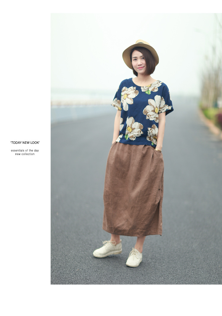 Johnature-2017-Summer-New-Women-Print-Flower-Round-Neck-Cotton-Linen-Short-Sleeve-T-Shirt-Loose-Vint-32656421957
