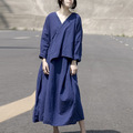 Johnature-Women-White-Dress-Robes-2018-New-Original-New-Autumn-Loose-O-Neck-Cotton-Maxi-Dress-Solid--32620650574