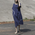 Johnature-Women-White-Dress-Robes-2018-New-Original-New-Autumn-Loose-O-Neck-Cotton-Maxi-Dress-Solid--32620650574