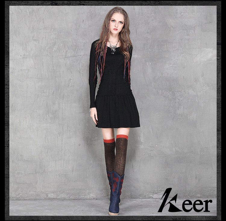 KYQIAO-Spain-style-vintage-red-black-mermaid-knitting-dress-2018-autumn-winter-boho-design-long-slee-32501420857