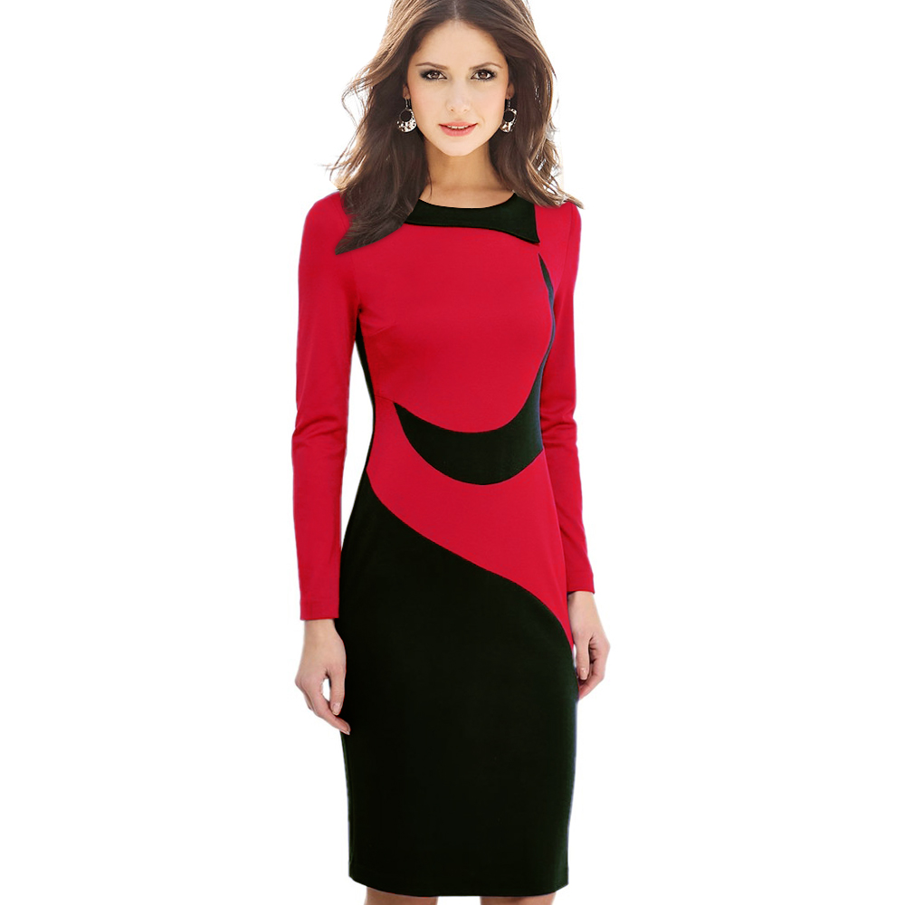 Kenancy-Clearance-3XL-Plus-Size-2-Colors-Hit-Color-Stitching-Office-Dress-Women-Long-Sleeve-Knee-Len-32780303125