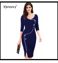 Kenancy-Clearance-3XL-Plus-Size-2-Colors-Hit-Color-Stitching-Office-Dress-Women-Long-Sleeve-Knee-Len-32780303125