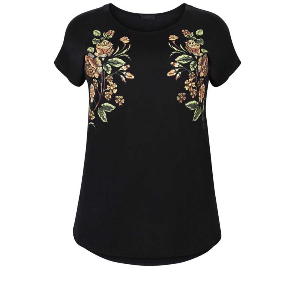 Kissmilk-Plus-Size-New-Fashion-Women-Clothing-Casual-Short-Sleeve-O-Neck-Tops-Floral-Embroidery-Big--32758550804
