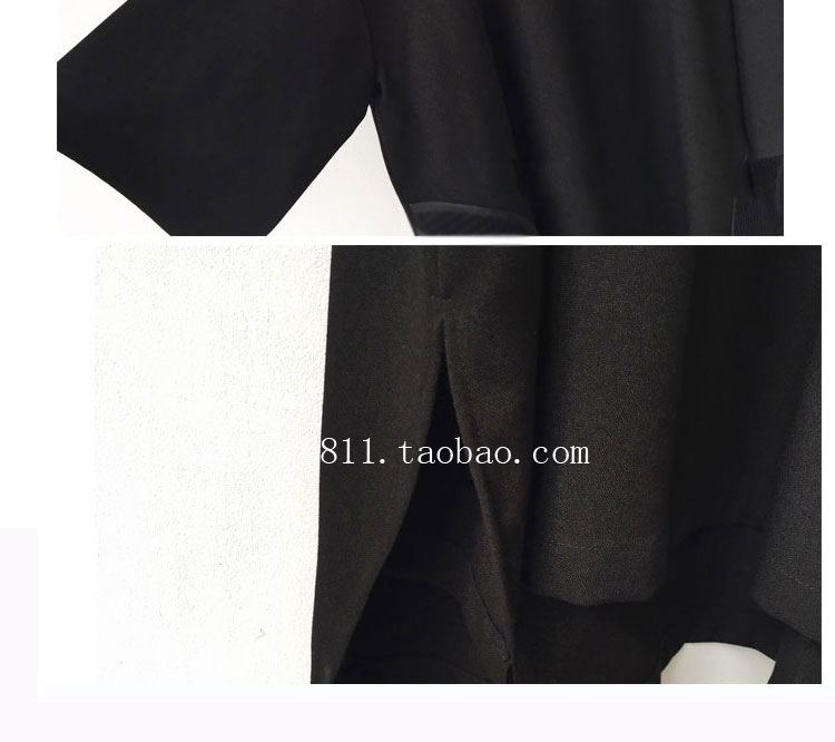 Korean-Style-Women-Black-Cotton-and-Linen-Mesh-Dress-Big-Pocket-Long-Dress-Oversize-Shirt-Dress-2016-32712114991