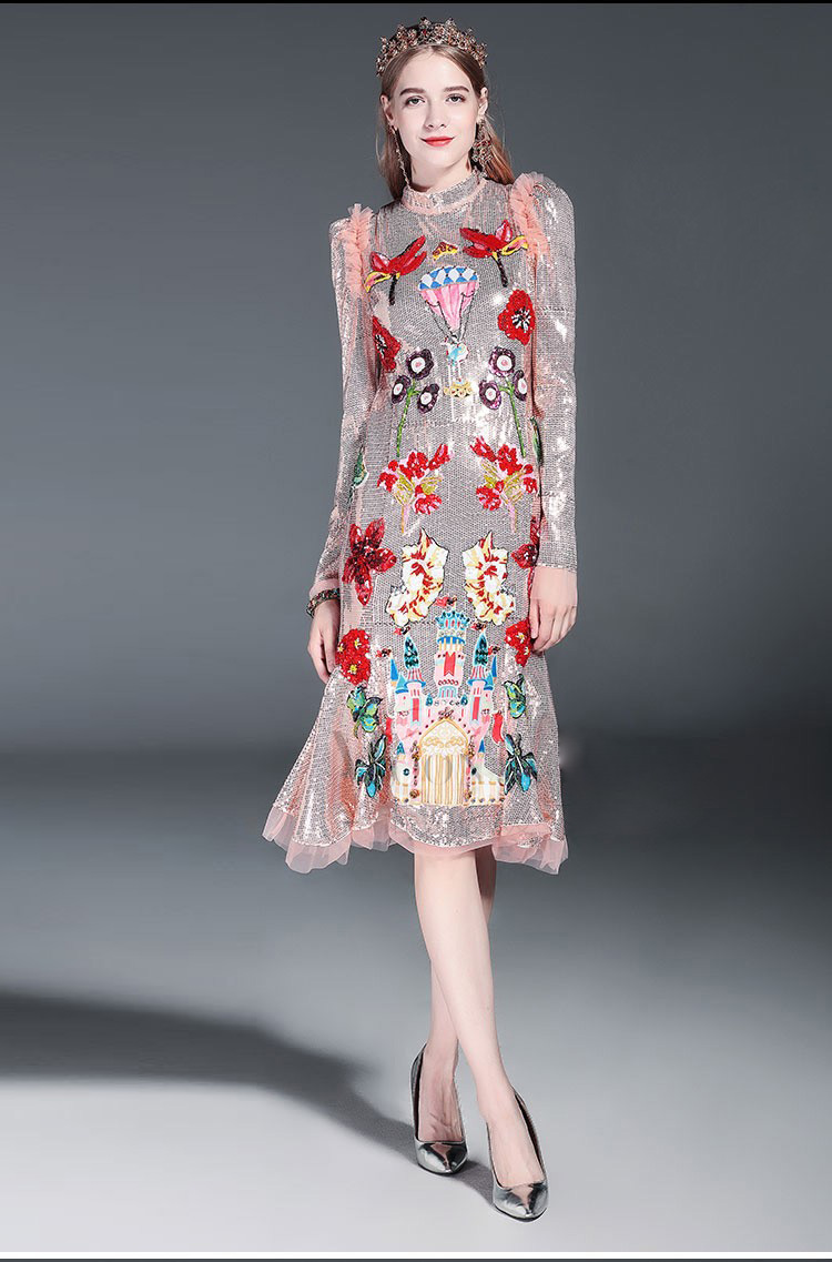 LD-LINDA-DELLA-Runway-Designer-Dress-Women39s-High-Quality-Long-Sleeve-Flower-Luxury-Sequined-Beadin-32738903075