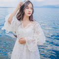 Lace-White-Princess-Dress-Pure-Cotton-Summer-2018-New-Elegant-Vintage-Half-Sleeve-Slash-Neck-Fairy-L-32661398273