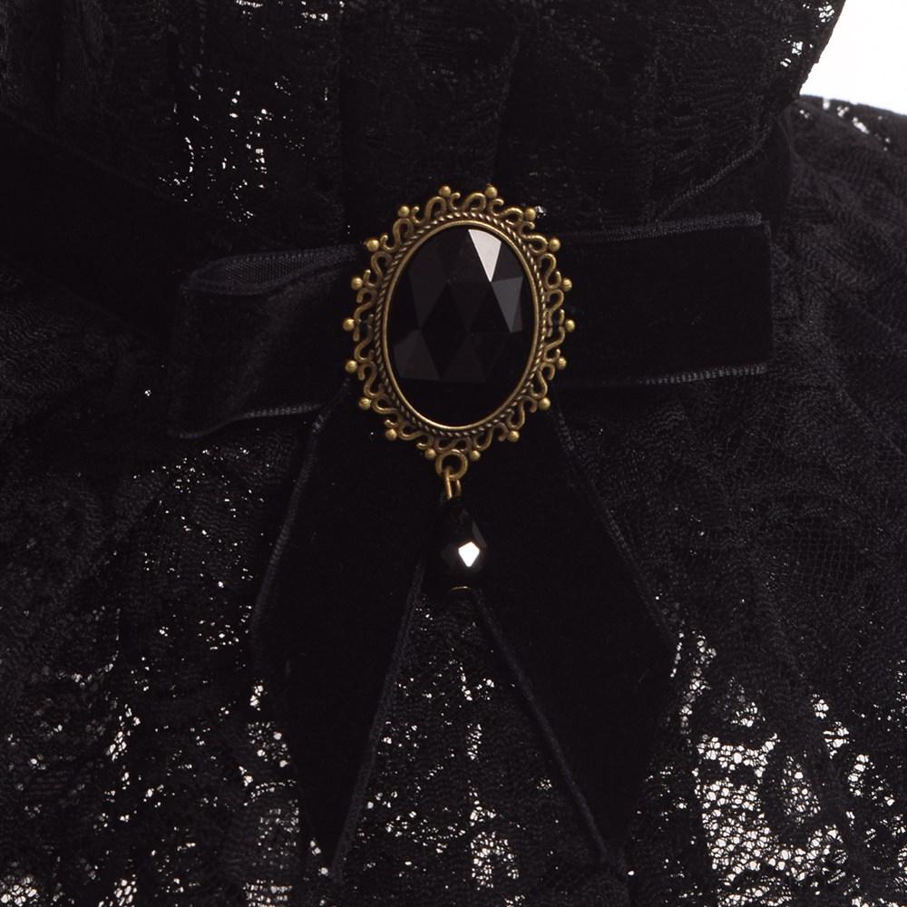 Lolita-Neck-Collar-Gothic-Punk-Neck-Ruff-Lace-Ribbon-Charm-Cosplay-Props-32651109237
