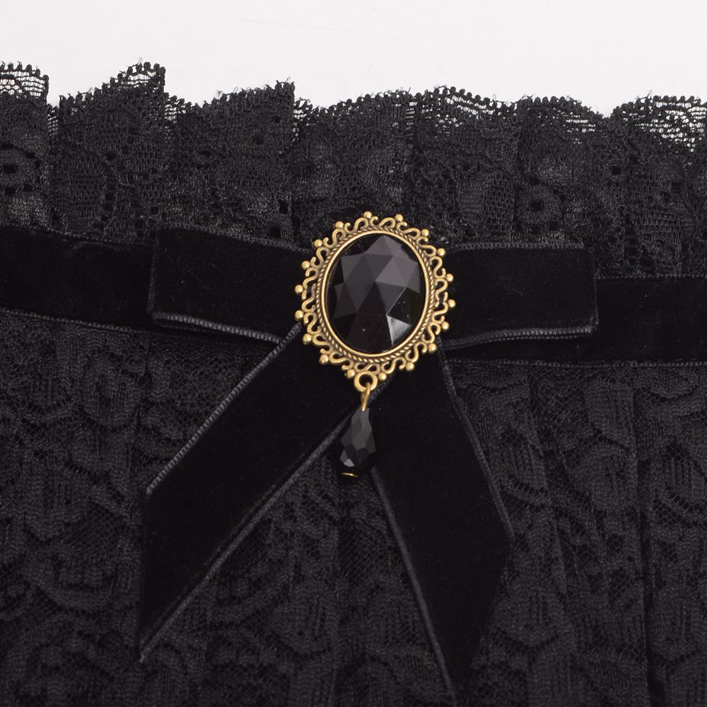 Lolita-Neck-Collar-Gothic-Punk-Neck-Ruff-Lace-Ribbon-Charm-Cosplay-Props-32651109237