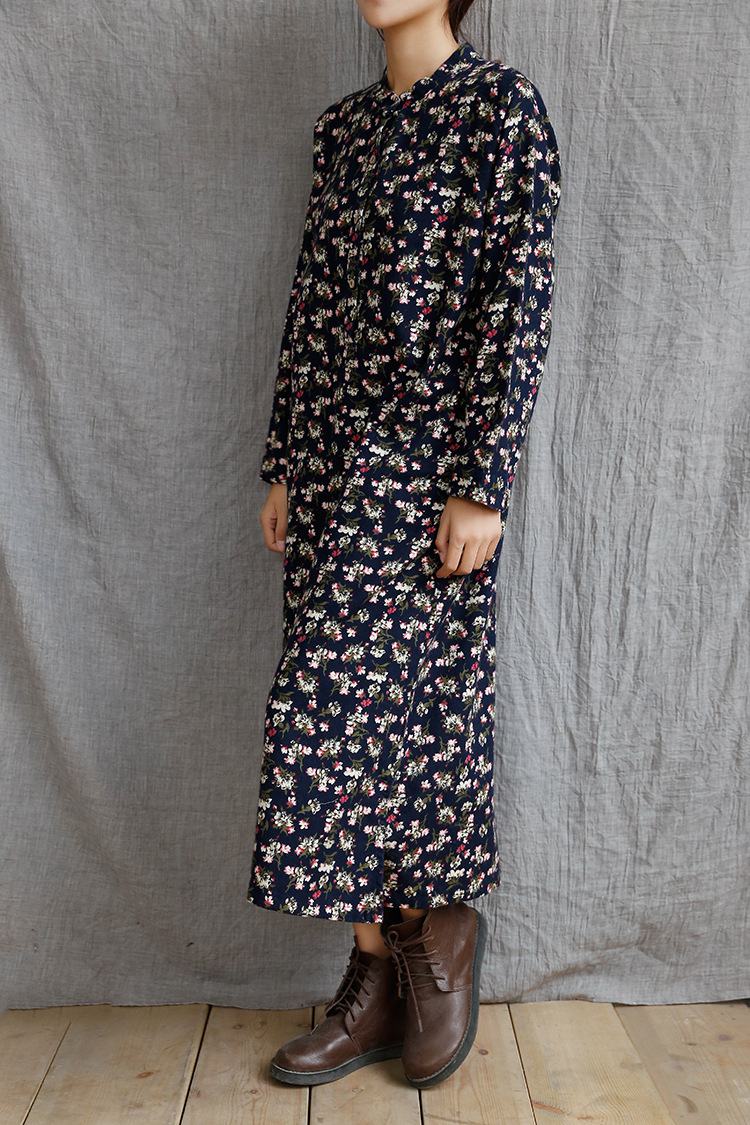 Long-sleeve-Flower-print-Women-Long-Dress-Cotton-Floral-Midi-long-Summer-Dress-Mori-girl-style-Loose-32666601402