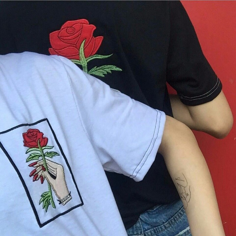 Lychee-Harajuku-Vintage-Korean-Style-Summer-Women-T-Shirt-Embroidery-Flower-Rose-Hand-Short-Sleeve-T-32713847220