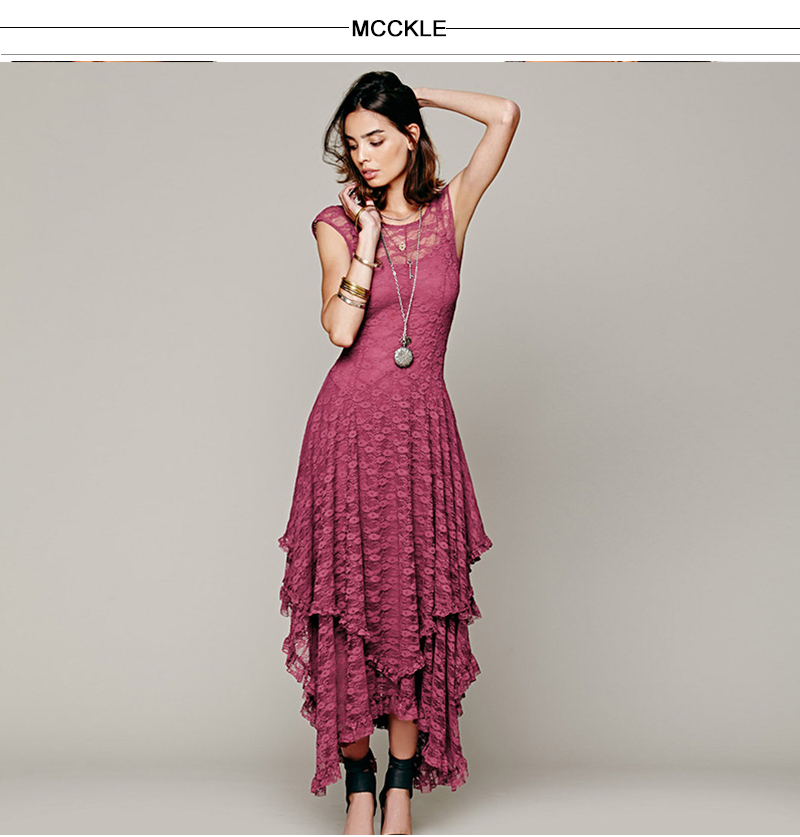 MCCKLE-Women39s-Boho-People-Hippie-Style-Irregular-Lace-Dresses-Sexy-Long-Dress-Double-Layered-Ruffl-32790216332