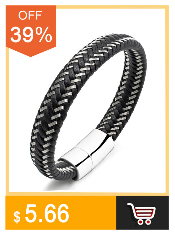 MOZO-FASHION-Men-Charm-Bracelet-Black-Leather-Bracelet-Stainless-Steel-Magnetic-Clasps-Bracelets-Mal-32261889634