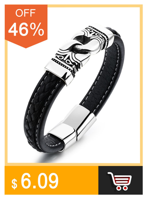 MOZO-FASHION-Men-Charm-Bracelet-Black-Leather-Bracelet-Stainless-Steel-Magnetic-Clasps-Bracelets-Mal-32261889634
