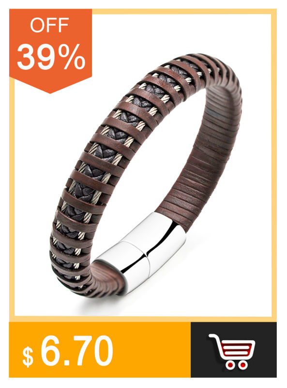 MOZO-FASHION-Men-Charm-Bracelet-Black-Leather-Bracelet-Stainless-Steel-Magnetic-Clasps-Bracelets-Mal-32261889634