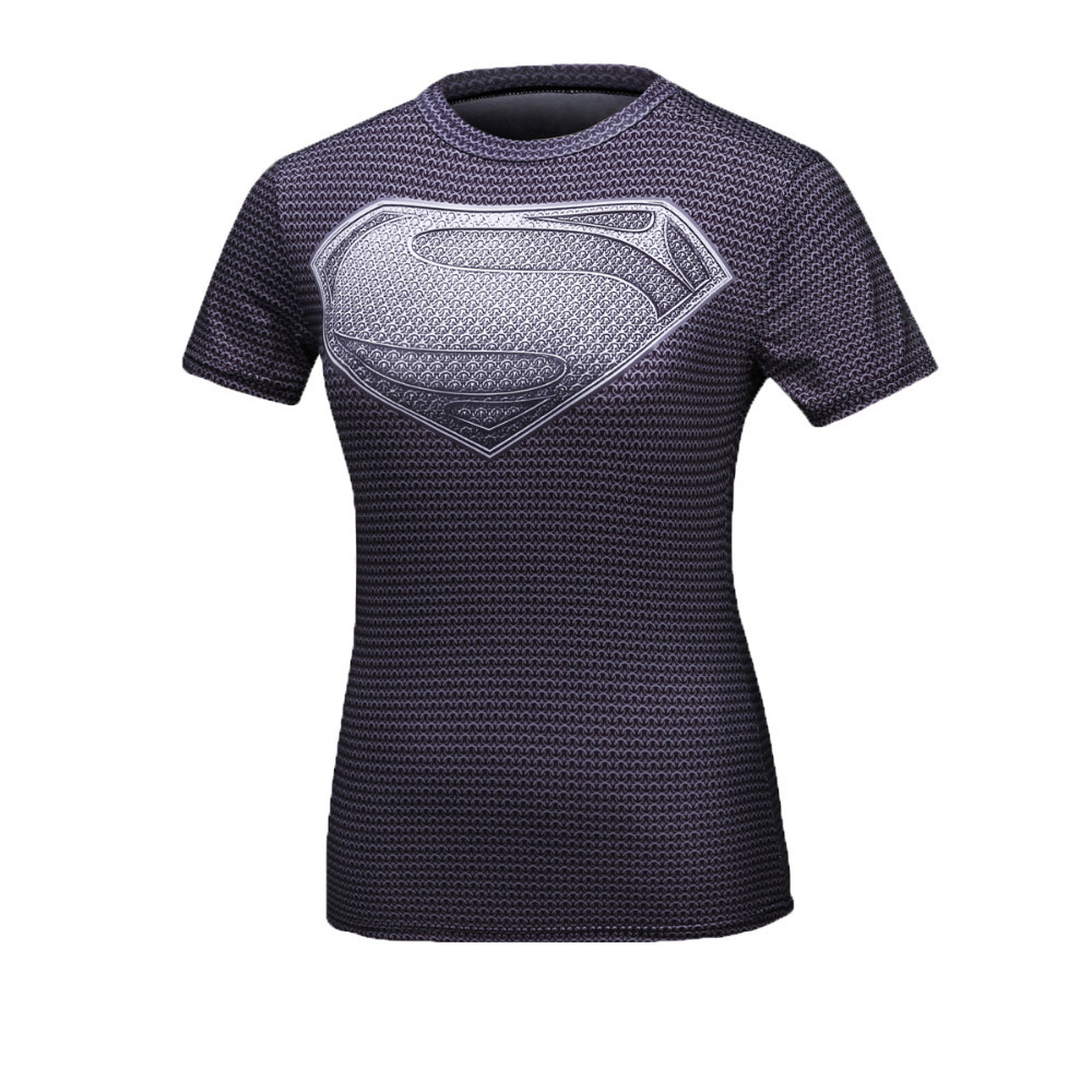 Marvel-Women--Armour-T-shirt-Superhero-Superman-Compression-T-Shirt-Female-Fitness-Tights-Under-Tee--32688534760