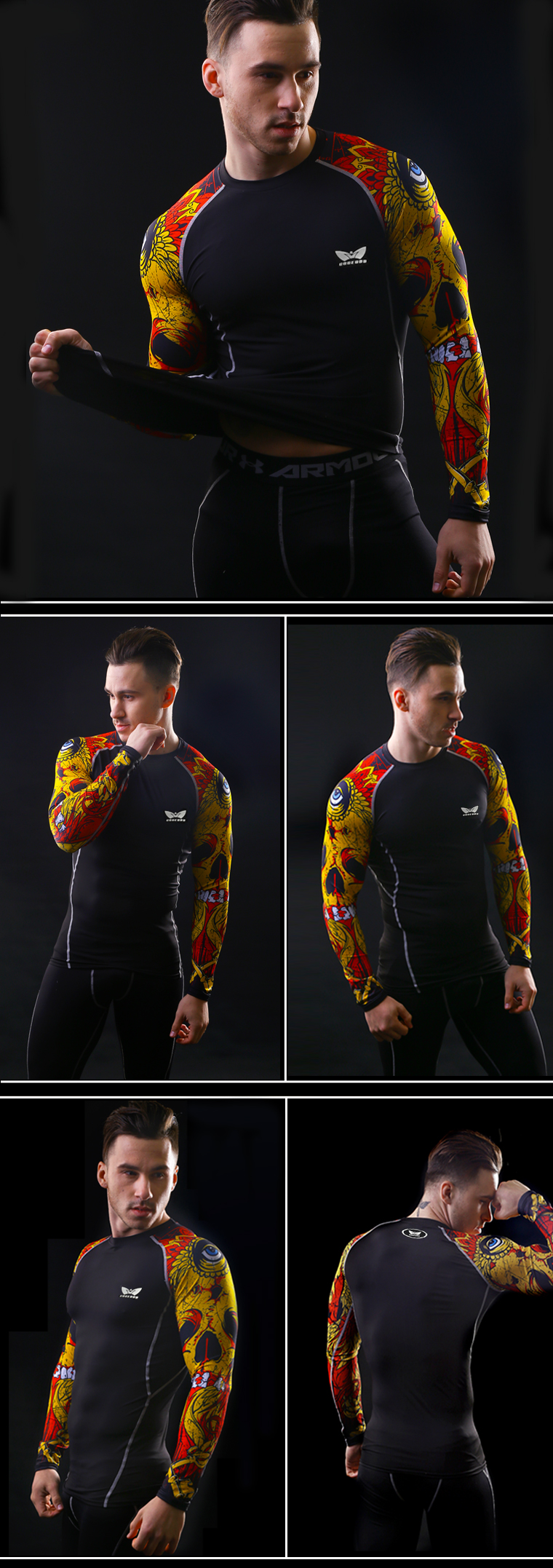 Men-Compression-Long-sleeve-Breathable-Quick-Dry-T-Shirts-Bodybuilding-Weight-lifting-Base-Layer-Fit-32738267011