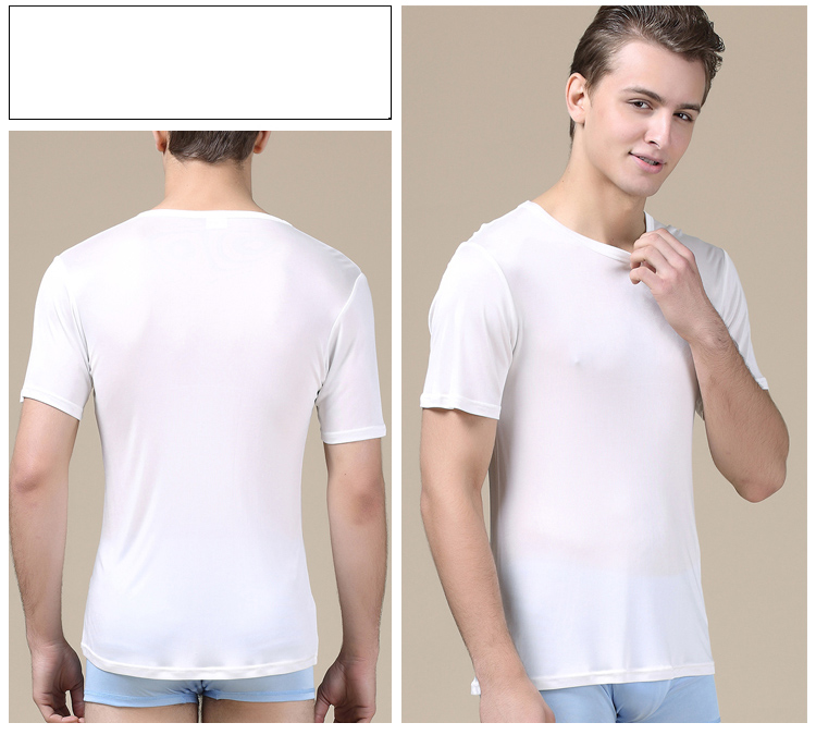 Men-basic-T-shirt-100Natural-Silk-Solid-shirt-Short-Sleeve-top-Mens-silk-top-White-Navy-Grey-2016-Ne-32648957269