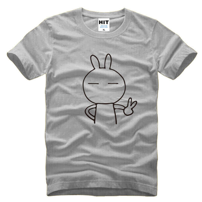 Mens-cartoon-cute-rabbit-Keith-yes-Printed-T-Shirt-Tshirt-Men-2016-New-Short-Sleeve-O-Neck-Cotton-T--32515796990