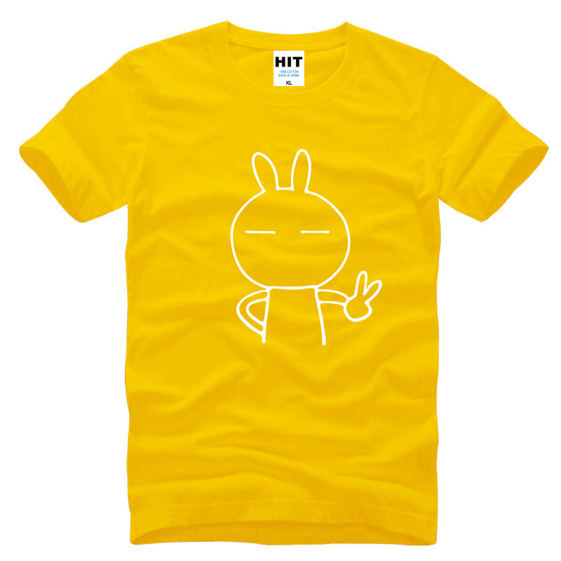 Mens-cartoon-cute-rabbit-Keith-yes-Printed-T-Shirt-Tshirt-Men-2016-New-Short-Sleeve-O-Neck-Cotton-T--32515796990