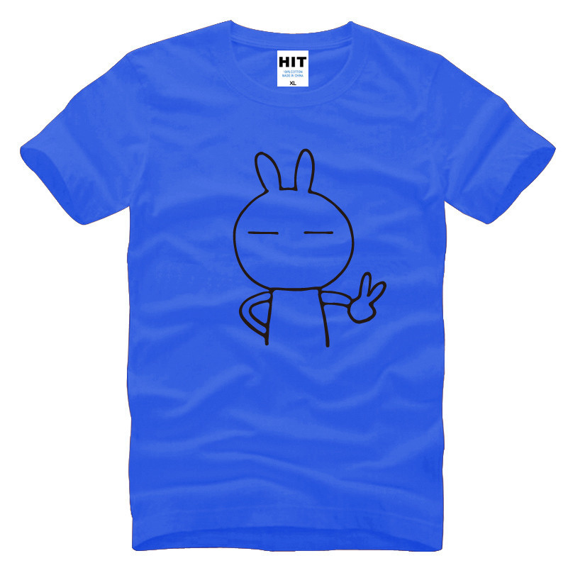 Mens-cartoon-cute-rabbit-Keith-yes-Printed-T-Shirt-Tshirt-Men-2016-New-Short-Sleeve-O-Neck-Cotton-T--32515796990