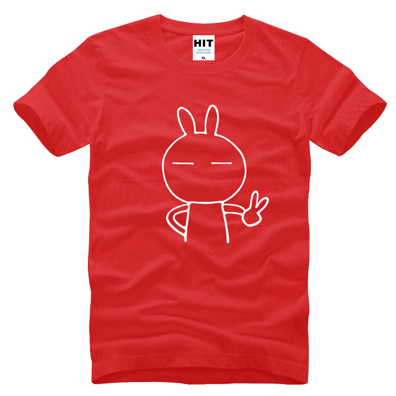 Mens-cartoon-cute-rabbit-Keith-yes-Printed-T-Shirt-Tshirt-Men-2016-New-Short-Sleeve-O-Neck-Cotton-T--32515796990