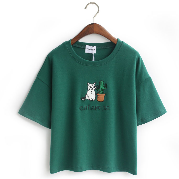Merry-Pretty-Harajuku-t-shirt-women-Korean-style-t-shirt-tee-kawaii-cat-embroidery-cotton-tops-shirt-32410294451