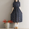 Mferlier-Summer-Womens-Dresses-Cotton-Linen-Lolita-Dress-Short-Sleeve-Dot-Print-Peter-Pan-Collar-Yel-32794220368